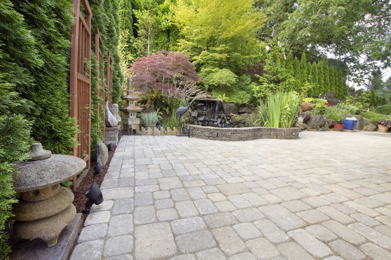 Paver patio with modern design