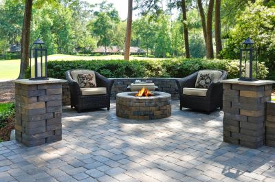Recently installed paver patio